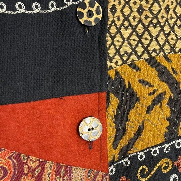 Allure Boutique Button Front Jacket Women's L Multicolor Animal Print Colorblock - Picture 8 of 12